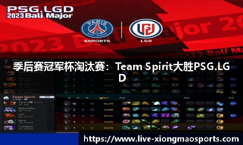 季后赛冠军杯淘汰赛：Team Spirit大胜PSG.LGD